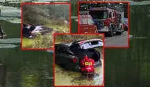 Na Mazurach 55-letni kierowca usnął za kierownicą i wjechał luksusowym samochodem do stawu 