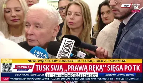Prezes Jarosław Kaczyński ocenił Tuska na sejmowym korytarzu