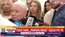 Prezes Jarosław Kaczyński ocenił Tuska na sejmowym korytarzu