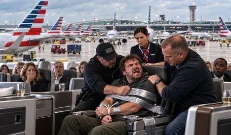 Agresywny pasażer American Airlines obezwładniony i przyklejony taśmą do fotela podczas lotu 618