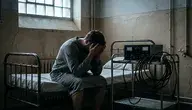 Mężczyzna czeka na elektrowstrząsy 