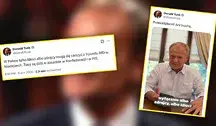 Donald Tusk na tle swoich wpisów w mediach społecznościowych dotyczących wyniku AfD w Saksonii-Anhalt i krytyki polityków PiS oraz Konfederacji.