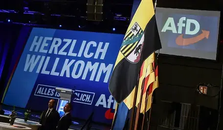 Scena wyborcza partii Alternatywa dla Niemiec (AfD) po wyborach w Saksonii-Anhalt w Magdeburgu w Niemczech,