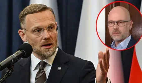 Szef Kancelarii Prezydenta RP Zbigniew Bogucki podczas konferencji prasowej w Pałacu Prezydenckim 