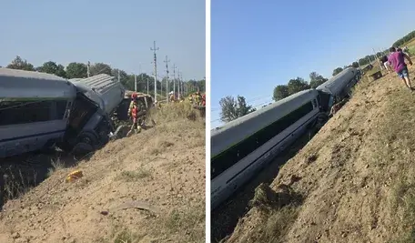 Wagony pociągu pasażerskiego PKP Intercity relacji Lublin-Szczecin wypadły z torów